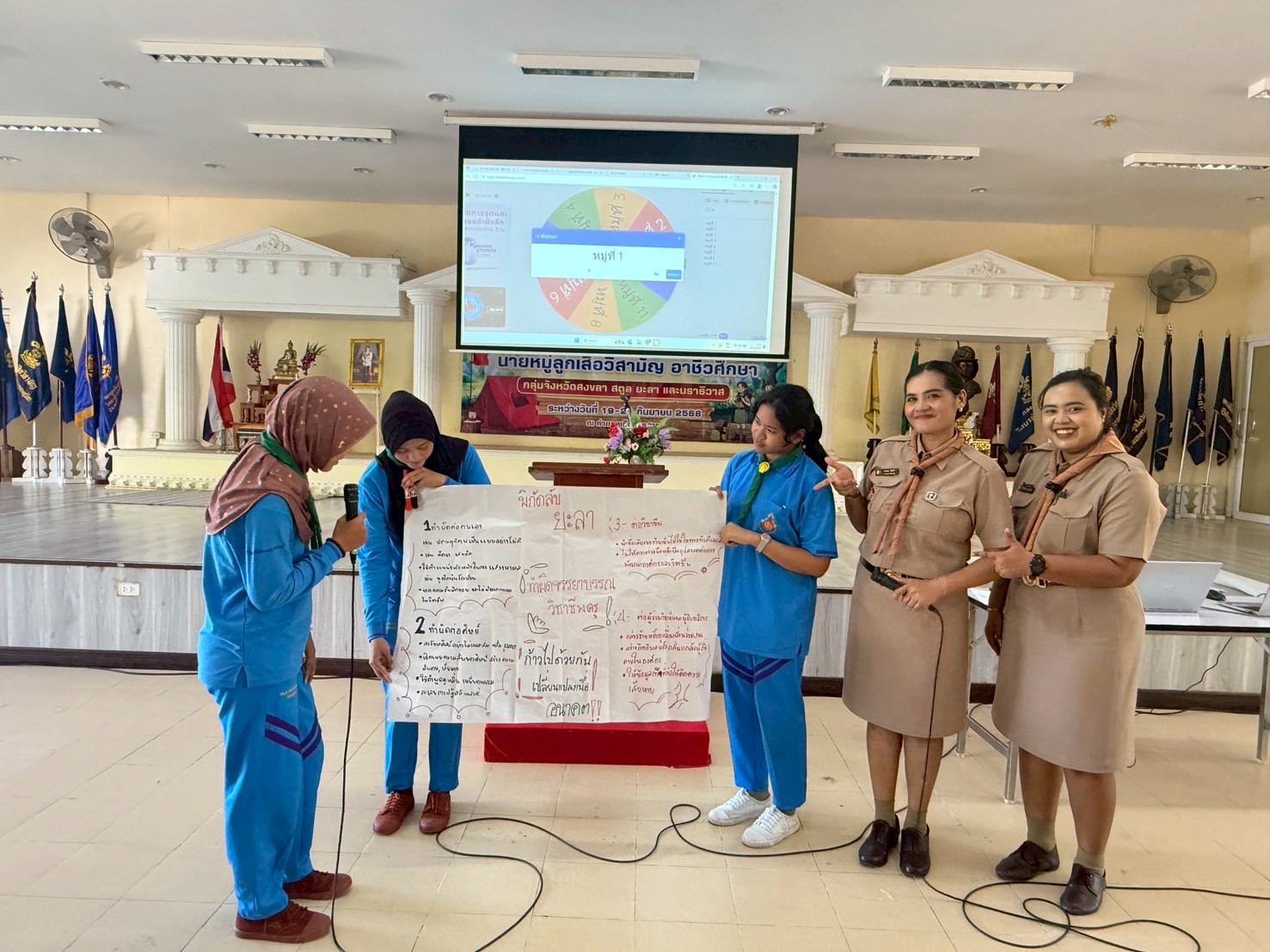 โครงการฝึกอบรมหลักสูตรนายหมู่ลูกเสือวิสามัญ อาชีวศึกษา กลุ่มจังหวัดสงขลา สตูล ยะลา และนราธิวาส ระหว่างวันที่ 19–21 กันยายน 2568